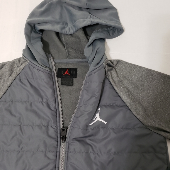 Jordan Brand Nike Hoodie Jacket Boy's xl silver and gray - Picture 2 of 8